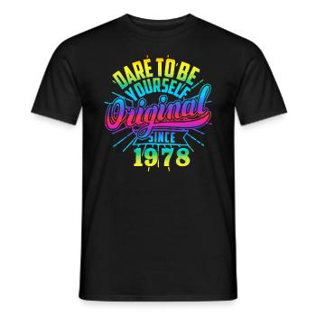 LGBTQ Coloré Rainbow Pride Love Anniversaire 1978 - T-shirt homme - noir - Devant - AI Model Male 178 light (178cm)