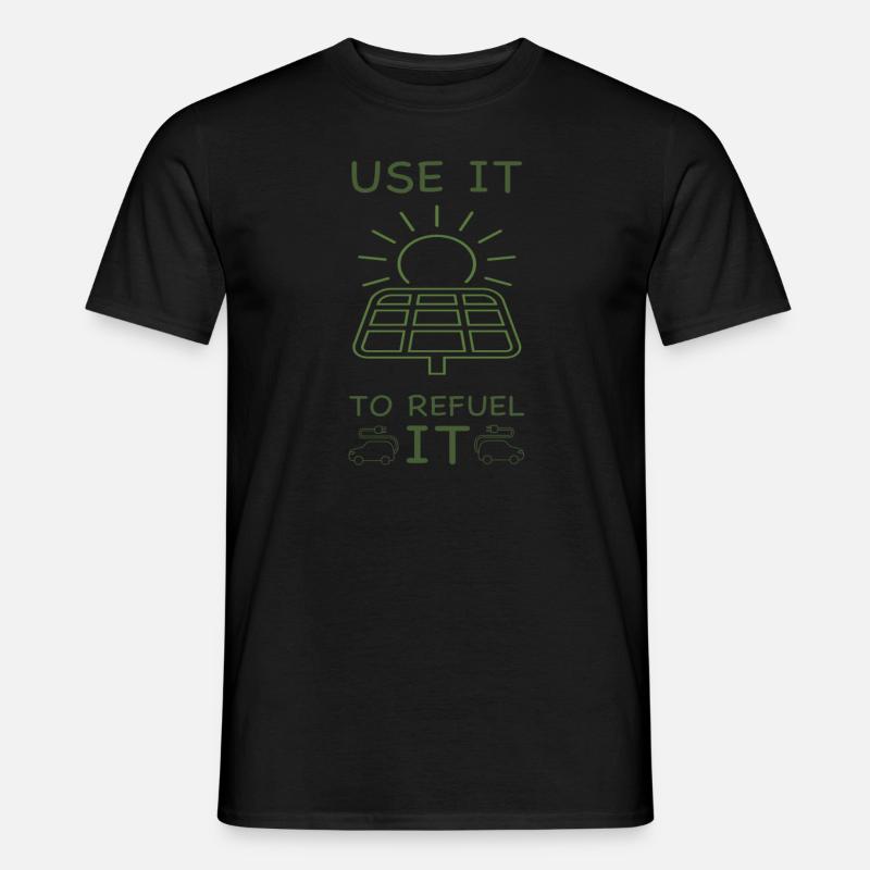 Erneuerbare Energien Photovoltaik oder Windkraft - Männer T-Shirt - Schwarz