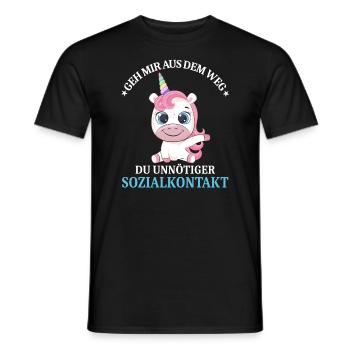 Geh us dem Weg unnötiger Sozialkontakt Einhorn - Männer T-Shirt - Schwarz - Vorne - AI Model Male 178 light (178cm)