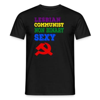 Lesbian communist non binary and sexy - Männer T-Shirt - Schwarz - Vorne - AI Model Male 178 light (178cm)