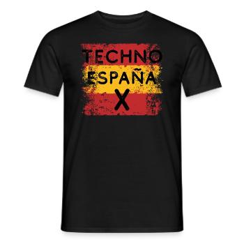 Techno Spain | We Love Spanish Techno | EDM IDM - Men's T-Shirt - black - Front - AI Model Male 178 light (178cm)