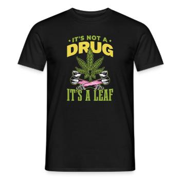 Ce n’est pas un médicament, c’est une feuille - T-shirt homme - noir - Devant - AI Model Male 178 light (178cm)