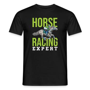 Pferdesport Lustiges Englisches Pferderennen - Männer T-Shirt - Schwarz - Vorne - AI Model Male 178 light (178cm)