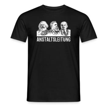 DDR Anstaltsleitung Marx Engels Lenin für alle - Männer T-Shirt - Schwarz - Vorne - AI Model Male 178 light (178cm)