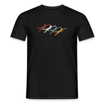 Retro vintage Ultimate Frisbee - Men's T-Shirt - black - Front - AI Model Male 178 light (178cm)
