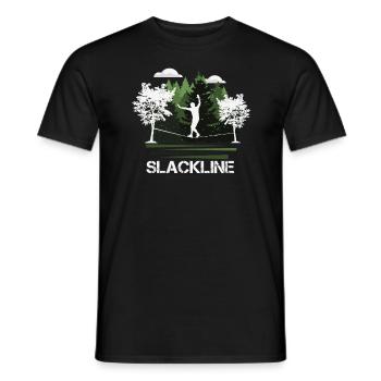 Slackline, Balance Sport - Men's T-Shirt - black - Front - AI Model Male 178 light (178cm)