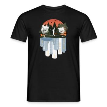 Slackline, Balance Sport - Men's T-Shirt - black - Front - AI Model Male 178 light (178cm)