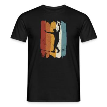 Retro vintage Slackline - Men's T-Shirt - black - Front - AI Model Male 178 light (178cm)