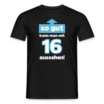 16 Geburtstag Mann Frau Lustig 16 Jahre - Männer T-Shirt - Schwarz - Vorne - AI Model Male 178 light (178cm)