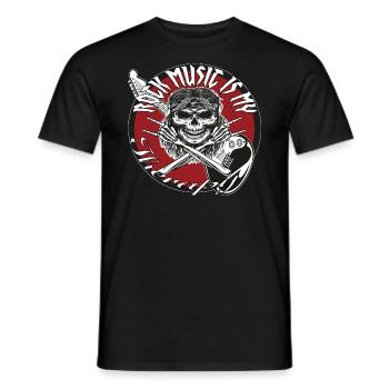 Rock and Roll Rock Music Hard Rock Therapy - Men's T-Shirt - black - Front - AI Model Male 178 light (178cm)