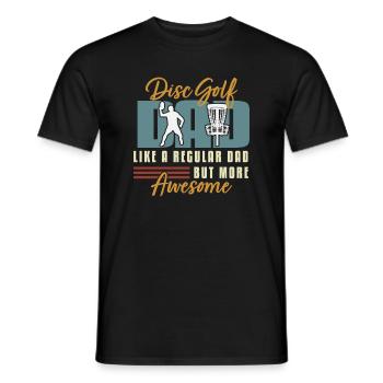 Disc golf dad like a normal dad only much cooler - Men's T-Shirt - black - Front - AI Model Male 178 light (178cm)