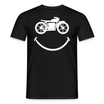 Motard Avec Le Sourire Pour Passionné De Motos - T-shirt homme - noir - Devant - AI Model Male 178 light (178cm)
