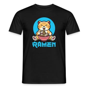 Ramen de chat drôle pour tout le monde - T-shirt homme - noir - Devant - AI Model Male 178 light (178cm)