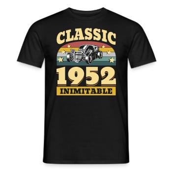 Classic since 1952 - Anniversary 70 years - Men's T-Shirt - black - Front - AI Model Male 178 light (178cm)