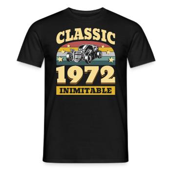 Classic since 1972 - Anniversary 50 years - Men's T-Shirt - black - Front - AI Model Male 178 light (178cm)
