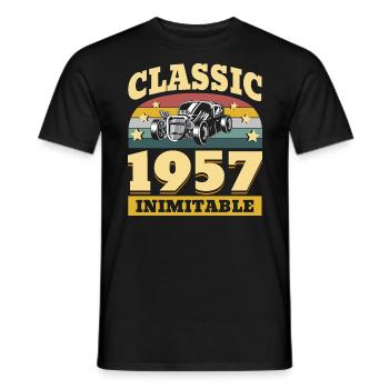 Classique Depuis 1957 - Anniversaire 65 Ans - T-shirt homme - noir - Devant - AI Model Male 178 light (178cm)