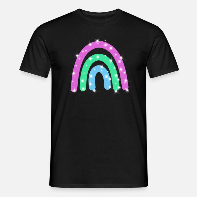 Polyseksuel Glitter Rainbow - Mænd T-shirt - sort