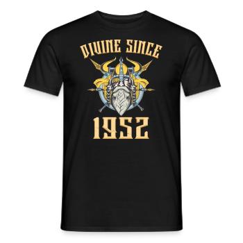 Dieu Viking, Divin Depuis 1952 Anniversaire 71 Ans - T-shirt homme - noir - Devant - AI Model Male 178 light (178cm)