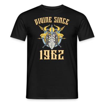 Dieu Viking, Divin Depuis 1962 Anniversaire 61 Ans - T-shirt homme - noir - Devant - AI Model Male 178 light (178cm)