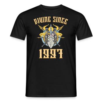 Dieu Viking, Divin Depuis 1997 Anniversaire 26 Ans - T-shirt homme - noir - Devant - AI Model Male 178 light (178cm)