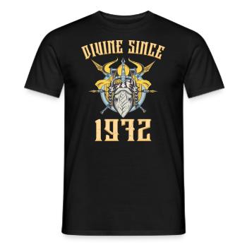 Dieu Viking, Divin Depuis 1972 Anniversaire 51 Ans - T-shirt homme - noir - Devant - AI Model Male 178 light (178cm)