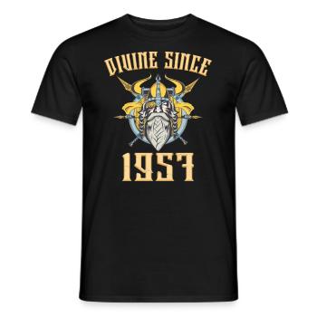 Dieu Viking, Divin Depuis 1957 Anniversaire 66 Ans - T-shirt homme - noir - Devant - AI Model Male 178 light (178cm)