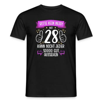 28 Geburtstag Mann Frau Lustig 28 Jahre - Männer T-Shirt - Schwarz - Vorne - AI Model Male 178 light (178cm)