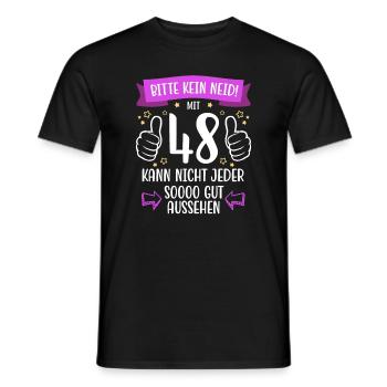 48 Geburtstag Mann Frau Lustig 48 Jahre - Männer T-Shirt - Schwarz - Vorne - AI Model Male 178 light (178cm)