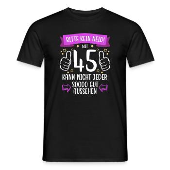 45 Geburtstag Mann Frau Lustig 45 Jahre - Männer T-Shirt - Schwarz - Vorne - AI Model Male 178 light (178cm)