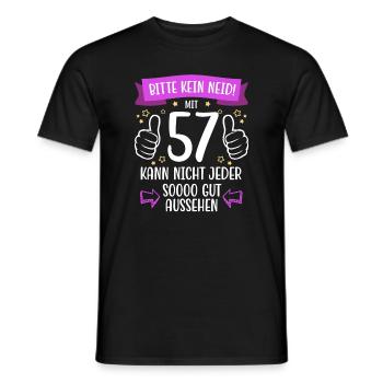 57 Geburtstag Mann Frau Lustig 57 Jahre - Männer T-Shirt - Schwarz - Vorne - AI Model Male 178 light (178cm)
