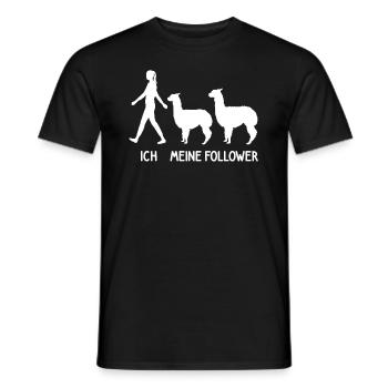 Ich Meine Follower Alpaka Liebhaber Lama Lover - Männer T-Shirt - Schwarz - Vorne - AI Model Male 178 light (178cm)