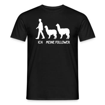 Ich Meine Follower Alpaka Liebhaber Lama Lover - Männer T-Shirt - Schwarz - Vorne - AI Model Male 178 light (178cm)