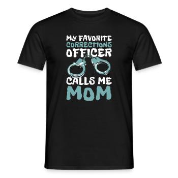 Mon agent correctionnel préféré m’appelle maman - T-shirt homme - noir - Devant - AI Model Male 178 light (178cm)