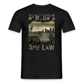 Newtons 3. Gesetz. Aktion zur Reaktionsapokalypse - Männer T-Shirt - Schwarz - Vorne - AI Model Male 178 light (178cm)