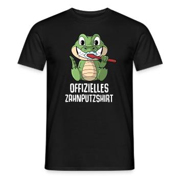 Offizielles Zahnputzshirt Zähne Putzen - Männer T-Shirt - Schwarz - Vorne - AI Model Male 178 light (178cm)