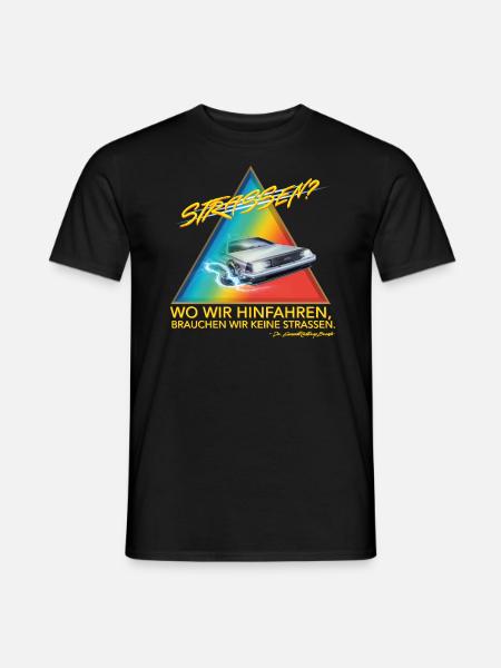 Zurück In Die Zukunft Keine Straßen Delorean - Männer T-Shirt - Schwarz