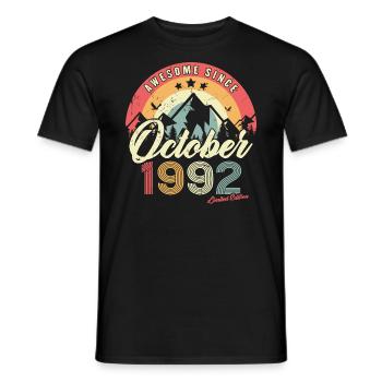 Cadeau D'anniversaire En Octobre 1992 Vintage - T-shirt homme - noir - Devant - AI Model Male 178 light (178cm)