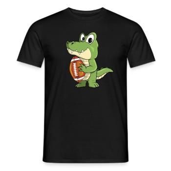 Crocodile Football Américain - T-shirt homme - noir - Devant - AI Model Male 178 light (178cm)
