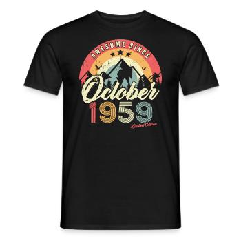 Cadeau D'anniversaire En Octobre 1959 Vintage - T-shirt homme - noir - Devant - AI Model Male 178 light (178cm)