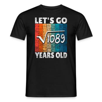 33ème anniversaire - la racine de 1089 = 33 ans - T-shirt homme - noir - Devant - AI Model Male 178 light (178cm)