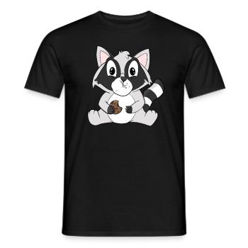 Waschbär mit Keks - Männer T-Shirt - Schwarz - Vorne - AI Model Male 178 light (178cm)