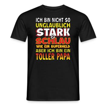 Papa Superheld Vater Geschenk - Männer T-Shirt - Schwarz - Vorne - AI Model Male 178 light (178cm)