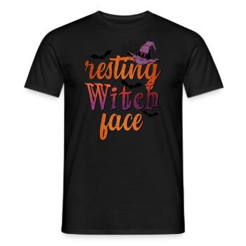 Halloween Resting Witch Face - Männer T-Shirt - Schwarz - Vorne - AI Model Male 178 light (178cm)
