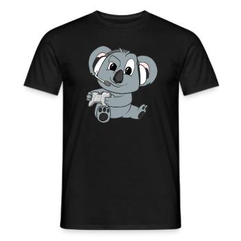 Gaming Koala Videogame PC Video Game Gamer - Men's T-Shirt - black - Front - AI Model Male 178 light (178cm)