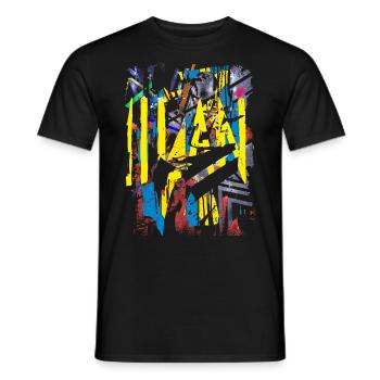 Abstrakt Vintage - Männer T-Shirt - Schwarz - Vorne - AI Model Male 178 light (178cm)