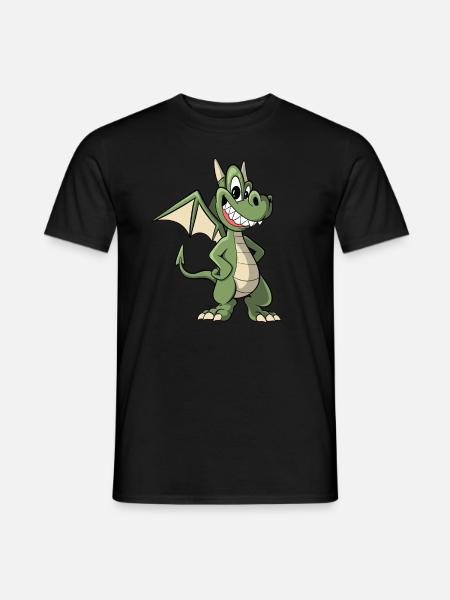 Süßer Drache Cartoon Drachen - Männer T-Shirt - Schwarz