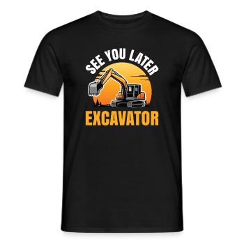 Bis Später Bagger Für Alle Bauwagen-fans - Männer T-Shirt - Schwarz - Vorne - AI Model Male 178 light (178cm)