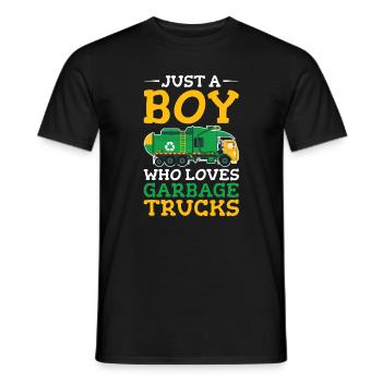 Nur Ein Junge, Der Müllwagen Liebt - Männer T-Shirt - Schwarz - Vorne - AI Model Male 178 light (178cm)