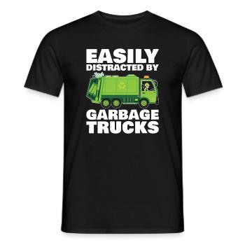 Leicht Von Müllwagen Abgelenkt - Männer T-Shirt - Schwarz - Vorne - AI Model Male 178 light (178cm)