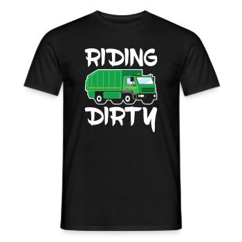 Reiten Schmutzige Lustige Müllwagen-designs - Männer T-Shirt - Schwarz - Vorne - AI Model Male 178 light (178cm)